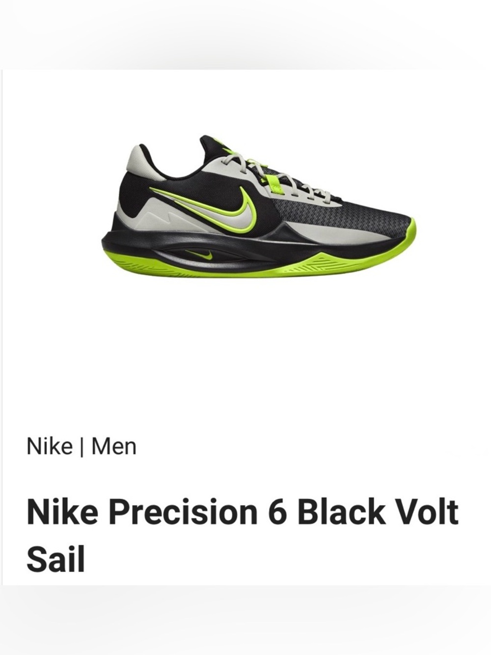 Nike Precision - BLACK/ VOLT (Men’s 7.5/ Womens 9)
